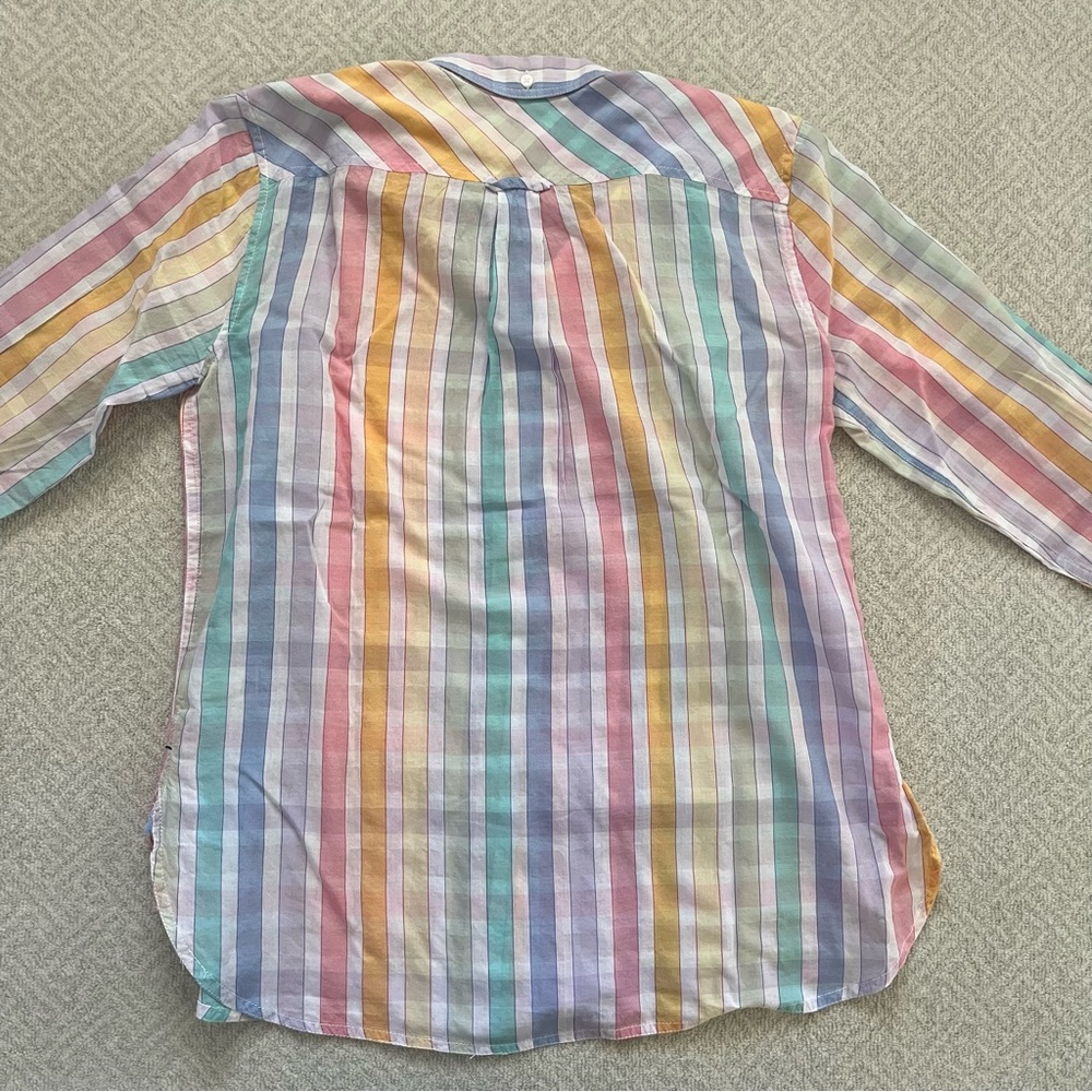 NWOT J. Crew Classic-fit Shirt in Rainbow Crinkle Gingham - Picture 5 of 5